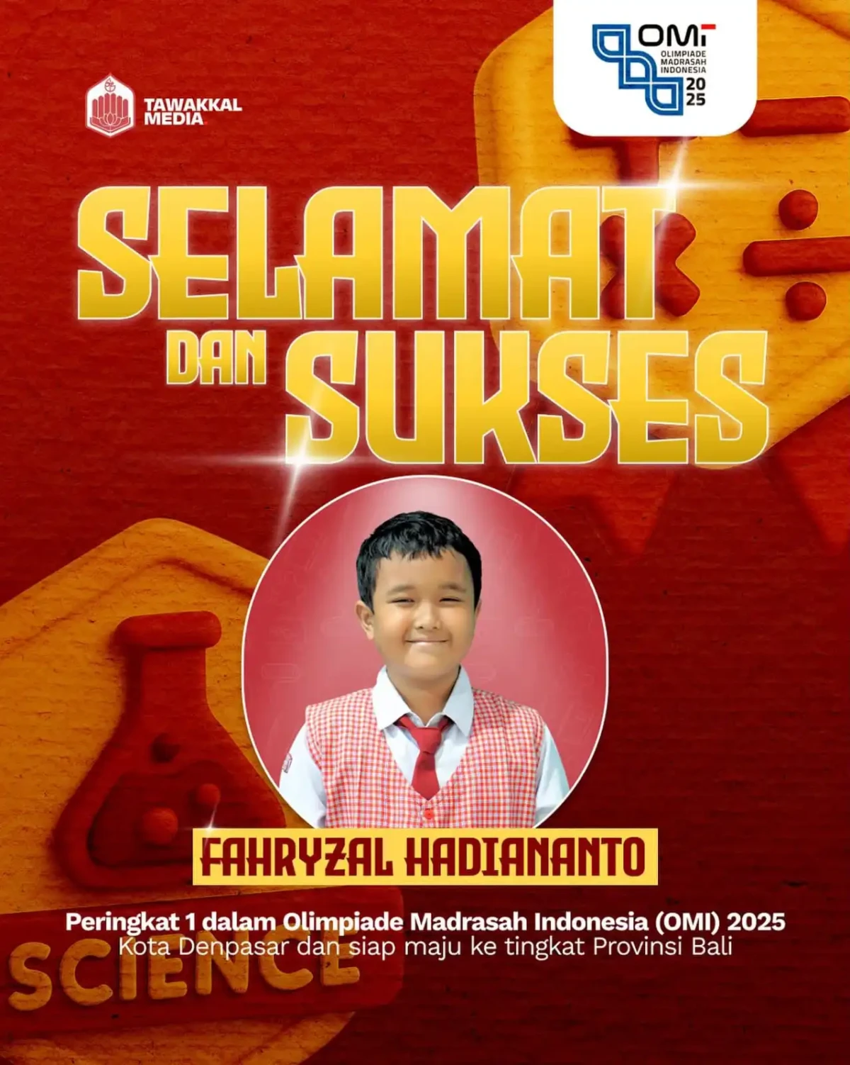 Juara 1 Olimpiade Madrasah Indonesia (OMI) 2025 Bidang Studi IPAS